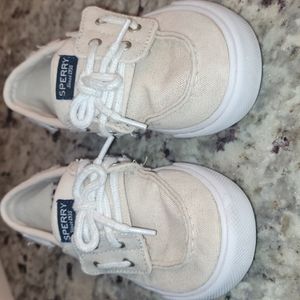 Girls Size 12 Sperry Velcro Slip on Leppard Inside Canvas Shoe